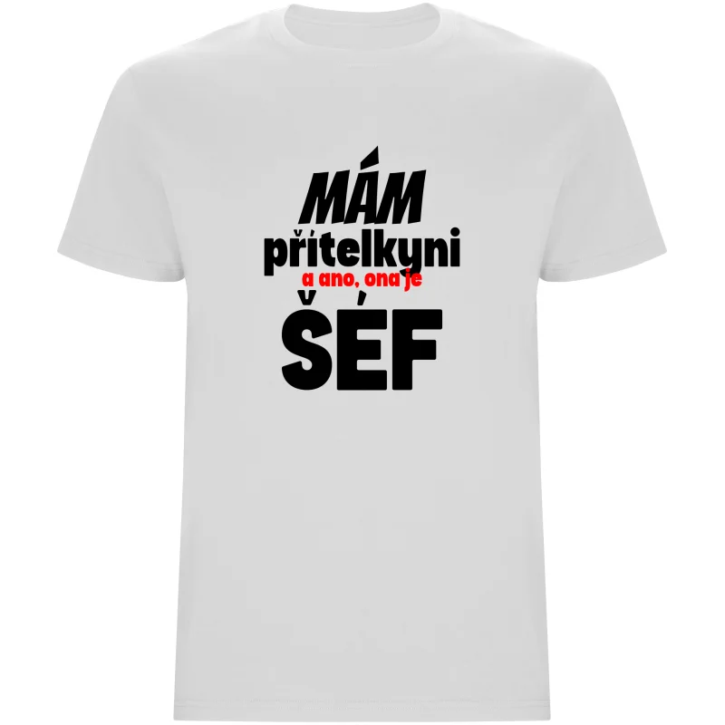 Pánské tričko - MÁM PŘÍTELKYNI, A ANO, ONA JE ŠÉF