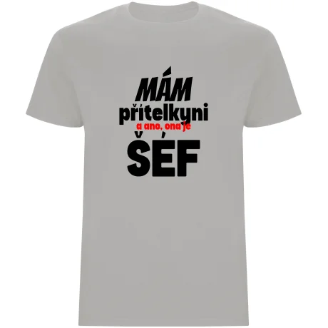 Pánské tričko - MÁM PŘÍTELKYNI, A ANO, ONA JE ŠÉF