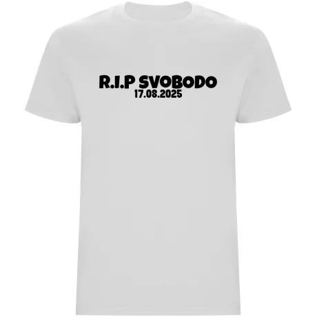 Pánské tričko s vlastním datem svatby – R.I.P SVOBODO