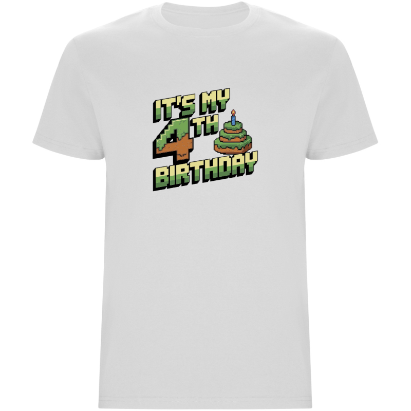 Dětské tričko - MINECRAFT ČTVRTÉ NAROZENINY