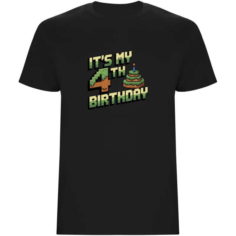 Dětské tričko - MINECRAFT ČTVRTÉ NAROZENINY