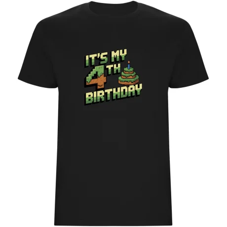 Dětské tričko - MINECRAFT ČTVRTÉ NAROZENINY