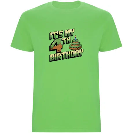 Dětské tričko - MINECRAFT ČTVRTÉ NAROZENINY